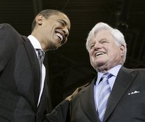 President Barack Obama and senator Edward "Ted" Kennedy January 28, 2008